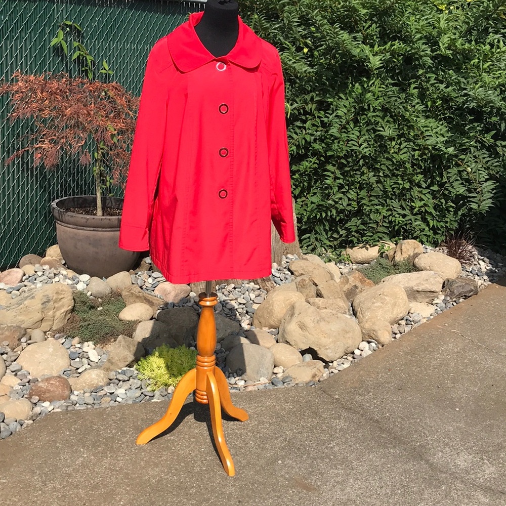 Red rain coat